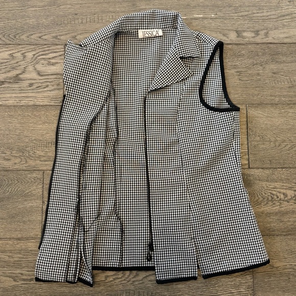 Vintage Jessica Gingham Plaid Full Zip Top - Picture 6 of 10